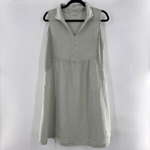 Terzo Millennio Italian Linen Sleeveless Dress Sage Green Size XL